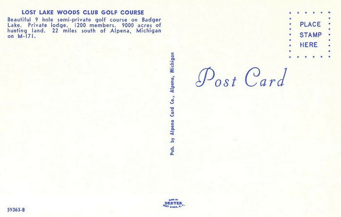 Lost Lake Woods Club - Vintage Postcard Back
